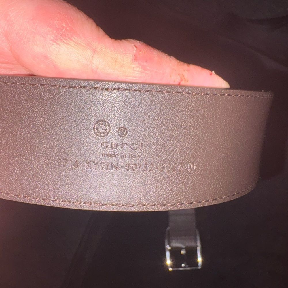 Brand new with box and dustbag Gucci unisex belt GG logo Leather Belt size 80 - Picture 8 of 9